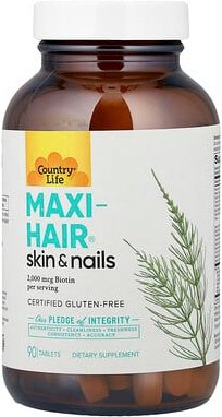 Country Life, Maxi-Hair®, Skin & Nails, für Haut und Nägel, 90 Tabletten