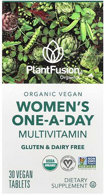 PlantFusion, Women's One-A-Day Multivitamin, One-A-Day-Multivitamin für Frauen, Bio und vegan, 30 vegane Tablette