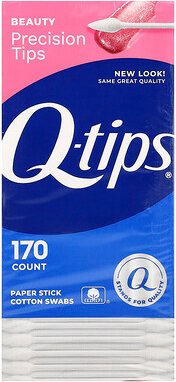 Q-tips, Präzisions-Tipps-Papierstäbchen-Baumwollstäbchen, 170 Stück