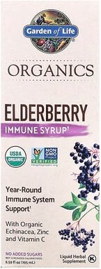 Thumbnail - Garden of Life, Organics, Elderberry Immune Syrup, Holunder-Immunsirup, 195 ml (6,59 fl. oz.)