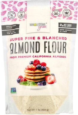 Wholesome Yum, Super Fine & Blancched Almond Flour, super feines und blanchiertes Mandelmehl, 454 g (1 lb.)