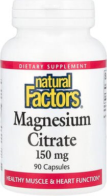 Natural Factors, Magnesium Citrate, Magnesiumcitrat, 150 mg, 90 Kapseln