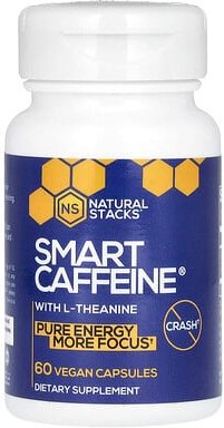 Natural Stacks, Smart Caffeine With L-Theanine, intelligentes Koffein mit L-Theanin, 60 vegane Kapseln