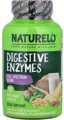 Thumbnail - NATURELO, Verdauungsenzyme, Vollspektrummischung, 90 vegetarische Kapseln