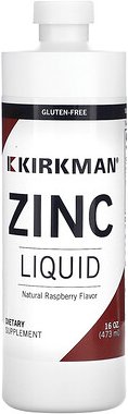 Kirkman Labs, Zinc Liquid, flüssiges Zink, natürliche Himbeere, 473 ml (16 oz.) (20 mg pro Portion)