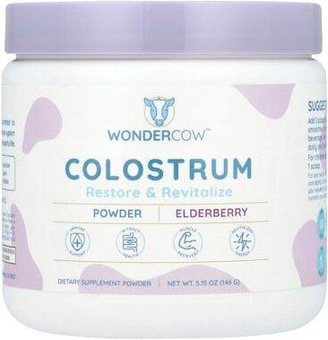 Wondercow, Colostrum Powder, Colostrum-Pulver, Holunder, 146 g (5,15 o)