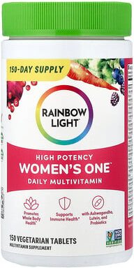 Rainbow Light, Women's One™ Daily Multivitamin, tägliches Multivitamin für Frauen, hohe Wirksamkeit, 150 pflanzliche Tab...