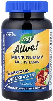 Nature's Way, Alive!® Men's Gummy Multivitamin, Fruchtgummi-Multivitamin für Männer, Frucht, 60 Fruchtgummis