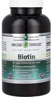 Amazing Nutrition, Biotin, 10.000 mcg, 400 pflanzliche Kapseln