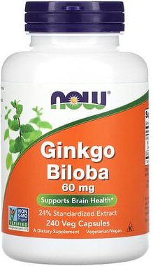 NOW Foods, Ginkgo Biloba, 60 mg, 240 vegetarische Kapseln