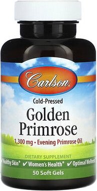 Thumbnail - Carlson, Kaltgepresste Goldene Primel, 1.300 mg, 50 Weichkapseln