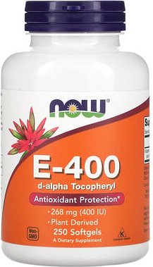 NOW Foods, Natural E-400, 268 mg, 250 Weichkapseln