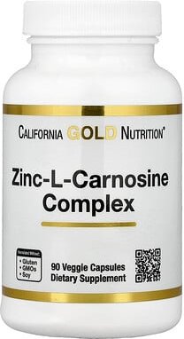 California Gold Nutrition, Zinc-L-Carnosine Complex, Zink-L-Carnosin-Komplex, 90 pflanzliche Kapseln
