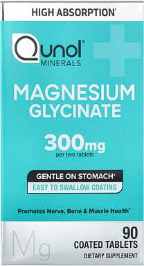 Qunol, Magnesium Glycinate, Magnesiumglycinat, 90 beschichtete Tabletten (150 mg pro Tablette)