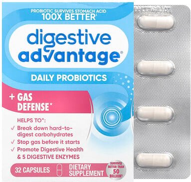 Thumbnail - Schiff, Digestive Advantage, schnell wirkende Enzyme + tägliches Probiotikum, 32 Kapseln