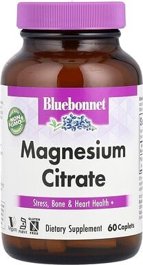 Bluebonnet Nutrition, Magnesiumcitrat, 60 Kapseln (200 mg pro Kapsel)