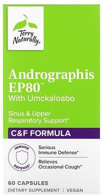 Terry Naturally, Andrographis EP80 mit Umckaloabo, 60 Kapseln