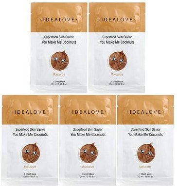 Idealove, Superfood Skin Savior, You Make Me Coconuts, mit Superfoods angereicherte Gesichtsmaske, Kokosnuss, 5 Beauty-T...