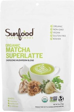 Sunfood, Organc Matcha Superlatte, Bio-Matcha-Superlatte, 170 g (6 oz.)