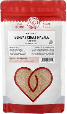 Pure Indian Foods, Organic Bombay Chaat Masala, gemahlen, 226 g (8 oz.)