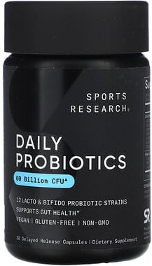 Thumbnail - Sports Research, Daily Probiotics Delayed Release, Probiotika für den täglichen Gebrauch mit verzögerter Freisetzung, 60...