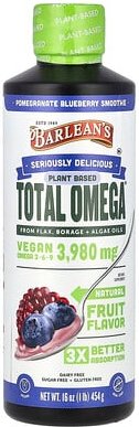 Barlean's, Gesamtmenge an pflanzlichem Omega 3 · 6 · 9, Granatapfel-Heidelbeer-Smoothie, 3.980 mg, 454 g (16 oz.)
