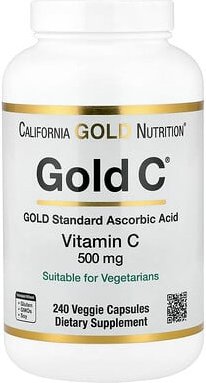 California Gold Nutrition, Gold C®, USP Grade Vitamin C, Vitamin C in USP-Qualität, 500 mg, 240 pflanzliche Kapseln