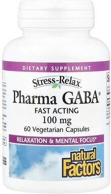 Natural Factors, Stress-Relax®, Pharma GABA®, 100 mg, 60 pflanzliche Kapseln