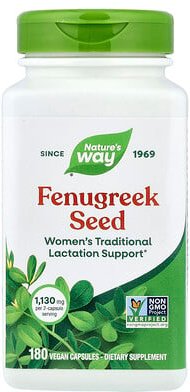 Nature's Way, Fenugreek Seed, Bockshornkleesamen, 180 vegane Kapseln (565 mg pro Kapsel)