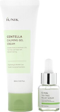 iUNIK, Centella Edition Hautpflege-Set, Creme und Mini-Serum, 2-teiliges Set