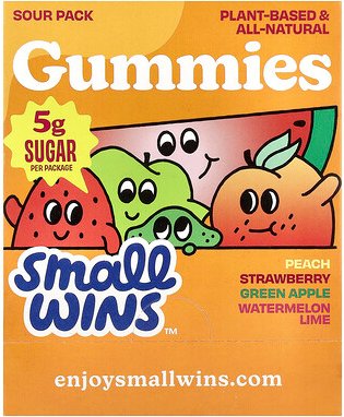 Enjoy Small Wins, Gummies, saure Packung, Pfirsich, Erdbeere, grüner Apfel, Wassermelone-Limette, 6 Packungen, je 50 g (...