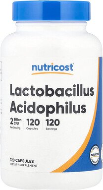 Nutricost, Lactobacillus acidophilus, Lactobacillus acidophilus, 50 mg (2 Milliarden KBE), 120 Kapseln
