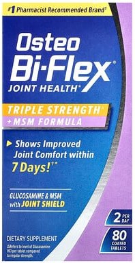 Osteo Bi-Flex, Gesunde Gelenke, Dreifache Stärke + MSM-Formel, 80 Filmtabletten