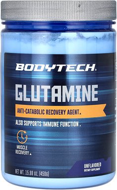 BodyTech, Glutamine, Unflavored, Glutamin, geschmacksneutral, 450 g (15,88 oz.)