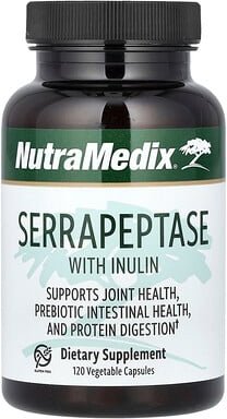 Thumbnail - NutraMedix, Serrapeptase with Inulin, Serrapeptase mit Inulin, 120 pflanzliche Kapseln (500 mg pro Kapsel)