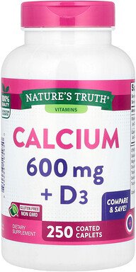 Nature's Truth, Calcium + D3, 250 überzogene Kapseln