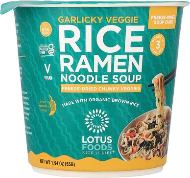 Lotus Foods, Reis-Ramen-Nudelsuppe, Garlicky Veggie, 55 g