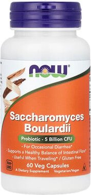 NOW Foods, Saccharomyces Boulardii, Probiotic, Saccharomyces boulardii, Probiotikum, 5 Milliarden KBE, 60 pflanzliche Ka...