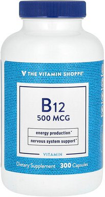 The Vitamin Shoppe, Vitamin B12, 500 mcg, 300 Kapseln