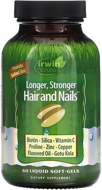 Irwin Naturals, Längere, stärkere Haare und Nägel, 60 flüssige Weichkapseln