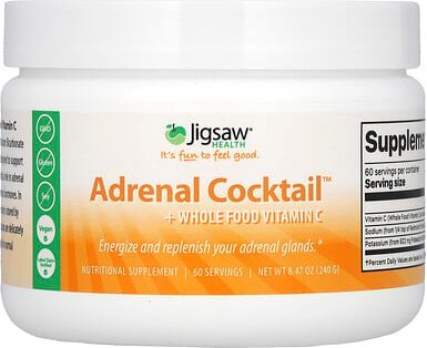 Jigsaw Health, Adrenal Cocktail + Wholefood Vitamin C, Unterstützung der Nebennieren + vollwertiges Vitamin C, 240 g (8,...