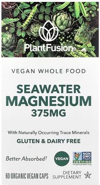 PlantFusion, Vegan SeaWater Magnesium, veganes Meerwasser-Magnesium, 60 vegane Bio-Kapseln