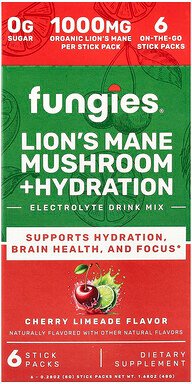 Fungies, Lion‘s Mane Mushroom + Hydration, Electrolyte Drink Mix, Löwenmähne-Pilz + Hydration, Elektrolyt-Trinkmischung,...