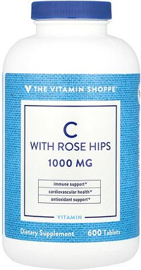 The Vitamin Shoppe, Vitamin C With Rose Hips, Vitamin C mit Hagebutten, 600 Tabletten