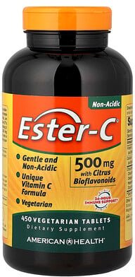 American Health, Ester-C® with Citrus Bioflavonoids, Ester-C mit Zitrus-Bioflavonoiden, 500 mg, 450 vegetarische Tablett...