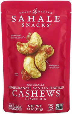 Sahale Snacks, Glazed Mix, Naturally Pomegranate Vanilla Cashews, Glasierte Mischung, natürliche Granatapfel-Vanille-Cas...