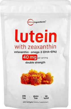 Thumbnail - Micro Ingredients, Lutein With Zeaxanthin, Lutein mit Zeaxanthin, 240 Weichkapseln