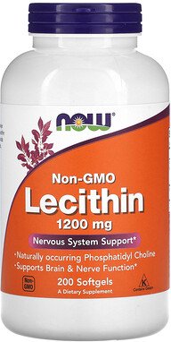 NOW Foods, Gentechnikfreies Lecithin, 1.200 mg, 200 Weichkapseln