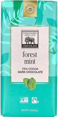 Thumbnail - Endangered Species Chocolate, Forest Mint + Dark Chocolate, 72% Kakao, 85 g (3 oz.)