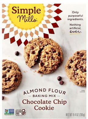 Thumbnail - Simple Mills, Mandelmehl-Backmischung, Chocolate Chip Cookie, 265 g (9,4 oz.)
